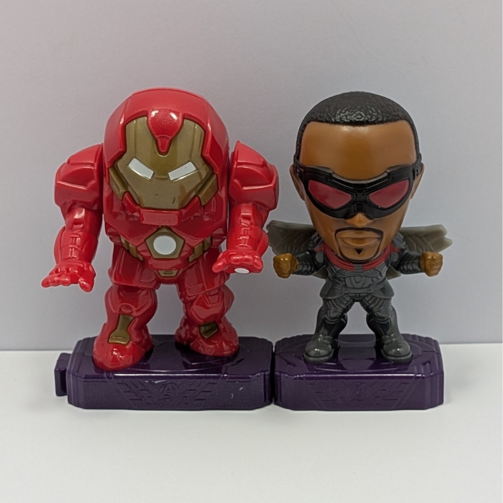 Marvel Avengers #1 Falcon & #8 Ironman Hulkbuster 2020 McDonalds Happy Meal Toy